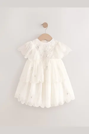 Next Short Sleeve Embroidered Mesh Dress (3mths-7yrs)6 - 7 år (116 - 122cm)