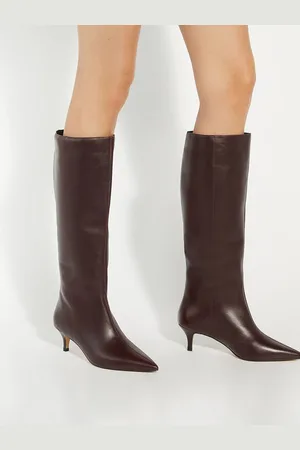 Dune Smooth Kitten Heel Point Knee-High Boots