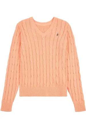 U.S. Polo Assn. U. S. Polo Assn. Womens V-Neck Cable Knit Jumperxlarge