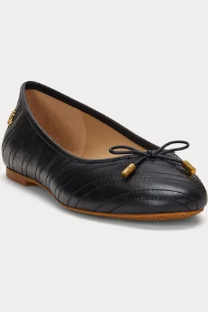 Ralph Lauren Jayna Stitched Leather Ballet Flats