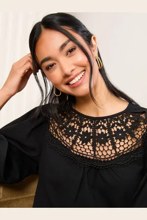 Friends Like These 3/4 Sleeve Lace Insert Top50