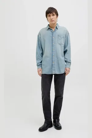 JACK & JONES Washed Denim Long Sleeve 100% Cotton Shirtxlarge