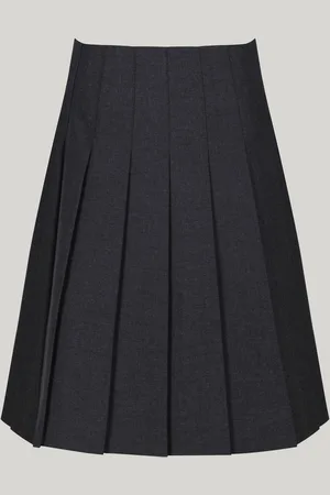 Trutex Grey 16" Stitch Down Permament Pleats School Nederdele (10-16 år)12 år (152cm)
