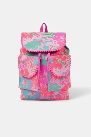 Accessorize Girls Tropical Print Canvas Backpacken