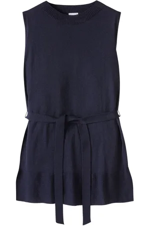CELTIC & CO. Blue Fine Knit Sleeveless Tunicmedium