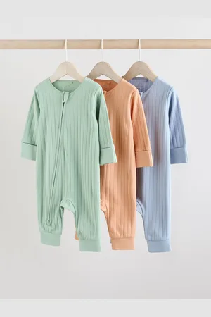 Next Rib Baby Footless 100% Cotton Sleepsuits 3 Pack (0mths-3yrs)6874cm