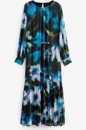 Next Long Sleeve Crinkle Tie Waist Maxi Dress44