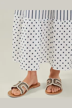 Accessorize Wide Fit Cut-Out Bead Slide Sandalseu41