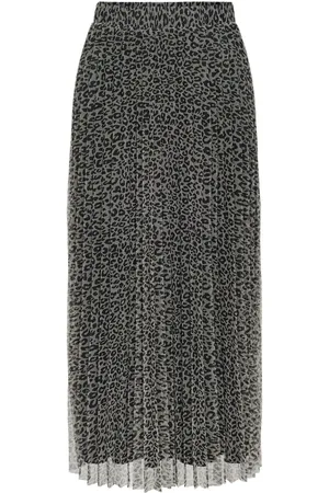 ONLY Leopard Print Plisse Midi SkirtXL 16