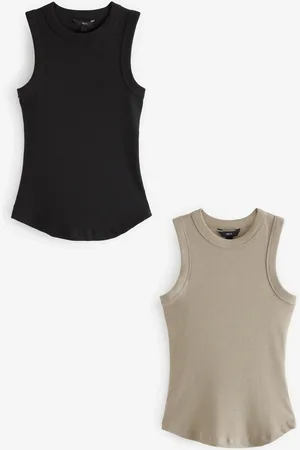 Next 2 Pakke Ribbed Racer Tank Vest Ærmeløs Toppe42