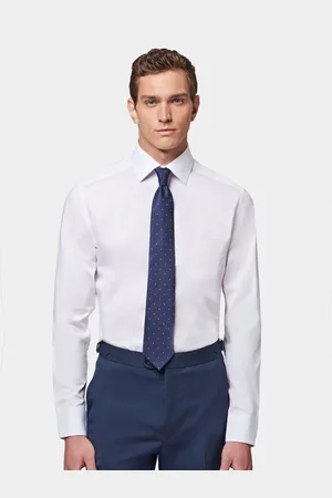 Peckham Rye Poplin Langærmet 100% Bomuld Skjorter38cm R (UK 15 R)