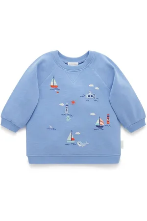 Purebaby Harbor Tryk 100% Bomuld Sweatshirt9298cm