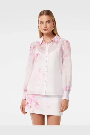 Forever New Slim Cora Shirt with a Touch Of Linen36