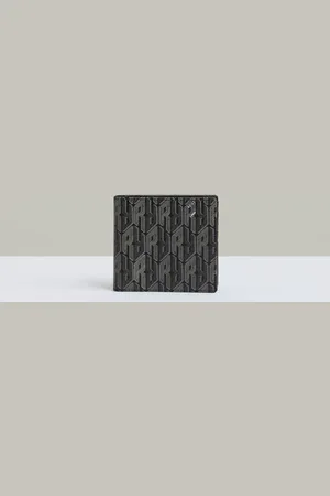Reiss Forest Coated Canvas Monogram WalletEn