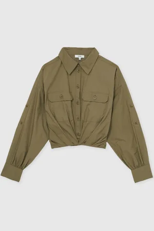 Reiss Thalia Pleat-Hem Cropped Shirt42