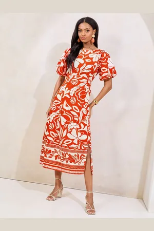 Lipsy London Short Sleeve Gathered Waist Underbust Midi Dress44