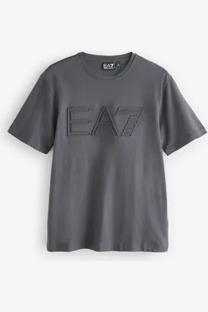 EA7 Emporio Armani Textured Logo 100% Cotton T-ShirtStor