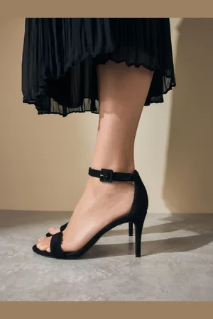 Next Signature Premium Leather Round Toe Buckle Detail Mid Simple Sandalseu37