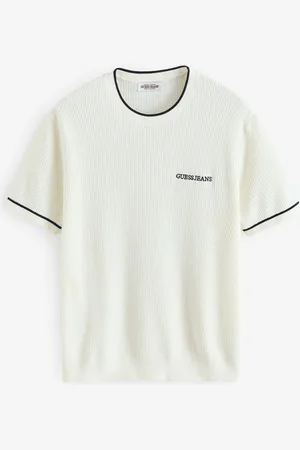 Guess Embroidered Logo Short Sleeve Knit 100% Cotton T-Shirtmedium