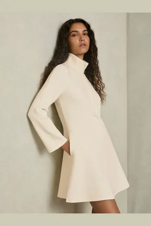 Reiss Krysta ZIp-Neck Interlock-Jersey DressS