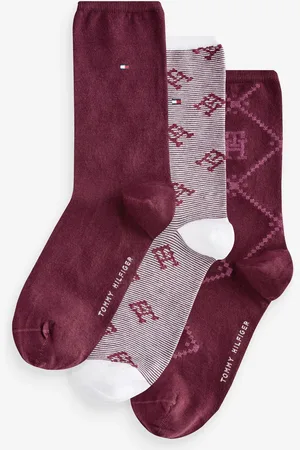 Tommy Hilfiger Dame Rød Sokker 3 Pakke