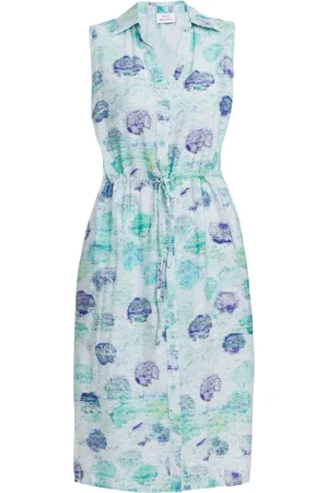 Gina Bacconi Roseline Print Holiday White DressL