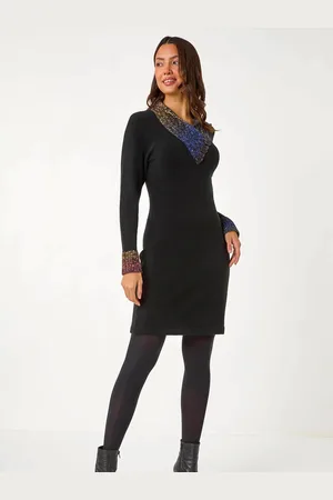 Roman Overlap V-Neck Knit Dress46