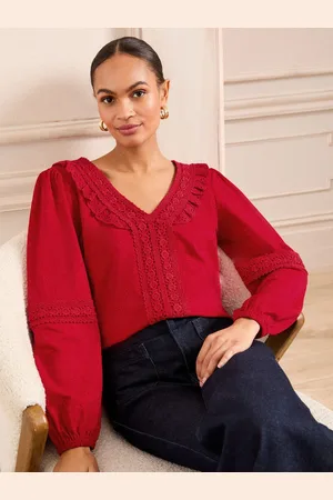 Love & Roses 100% Cotton V-Neck Jersey Long Sleeve Top50