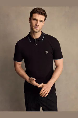 Paul Smith Burgundy Red 100% Organic Cotton Zebra Logo Tipped Polo Shirtsmall