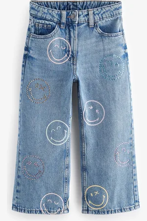 Next Smiley World Wide Leg 100% bomulds jeans (3-16år)7 år (122cm)
