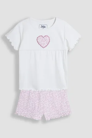 JoJo Maman Bébé Heart Embroidered Jersey Pyjamas8086cm