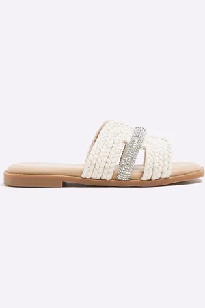 River Island Girls Raffia Diamante Sandalsuk1eu33