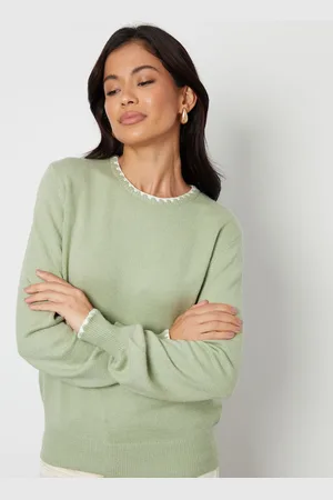 Threadbare Contrast Edge Balloon Sleeve Knitted Jumper42
