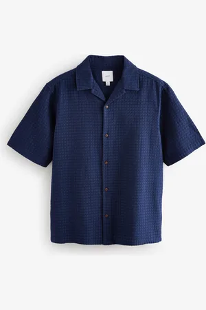 Next Short Sleeve Textured Waffle 100% Cotton Shirtxxxxxlarge