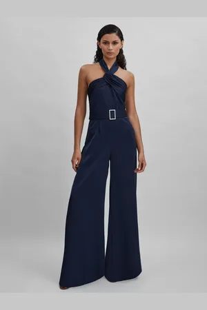 Halston Heritage Satin Halter Neck Jumpsuit34