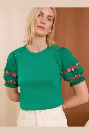 Love & Roses Broderet Shorts Pufærme Jersey T-shirt42