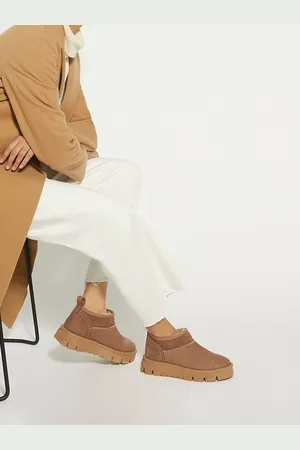 Dune Pod Faux Fur Lined Cropped Ankle Boots