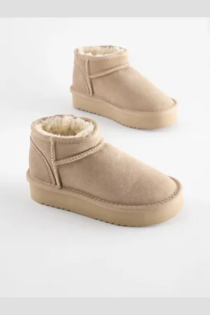 Next Suede Faux Fur Lined Pull On Ankle Boots