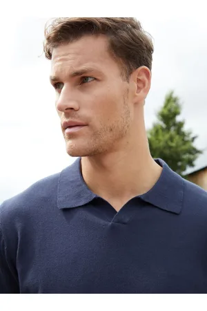 Threadbare Trophy Neck Strikket Langærmet Polo TrøjeXXL