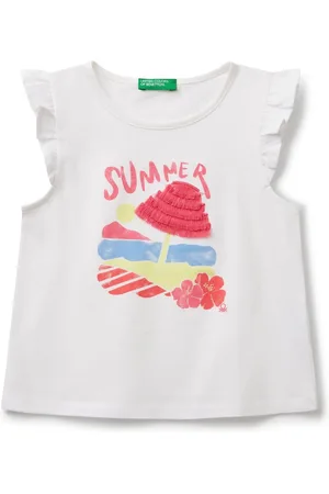 Benetton Girls Summer Print Appliqué 100% Cotton Tank Top (2-6 yrs)110116cm