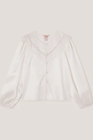 Monsoon Embroidered Collar Satin Blouse134140cm