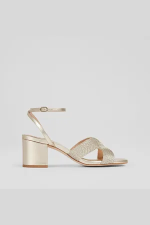 LK Bennett Stella Woven Leather 100% Cotton Sandals