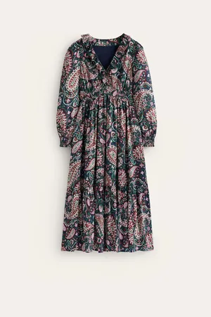 Boden Shirred Flæsekant Midi Kjole48 R