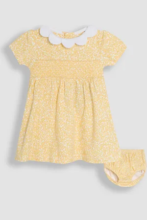 JoJo Maman Bébé Ditsy Floral Print Smocked Jersey Dress5662cm