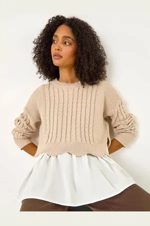Roman 2 in 1 Contrast Cable Knit Jumper42