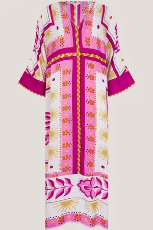 Monsoon Tina Summer Blomster Tryk Maxi Kaftan Kjole2X-Large