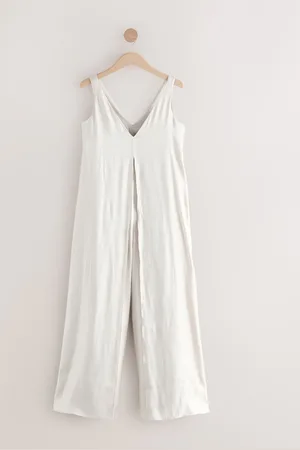 Next Metallic V-Neck Wide Leg Jumpsuit44lille