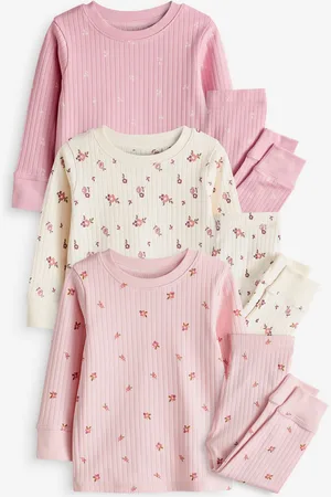 Next 100% Cotton Floral Snuggle Pyjamas 3 Pack (9mths-12yrs)10 - 11 år (140 - 146cm)