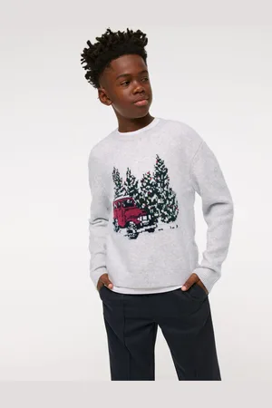 Abercrombie & Fitch Natural Knitted Christmas Jumper11 - 12 år (146 - 152cm)
