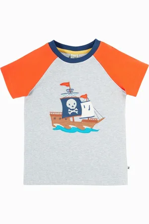 Frugi Navy Renny Raglan T-Shirt - Applikation Top98104cm